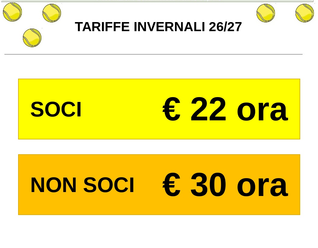 tariffe invernali 26 27